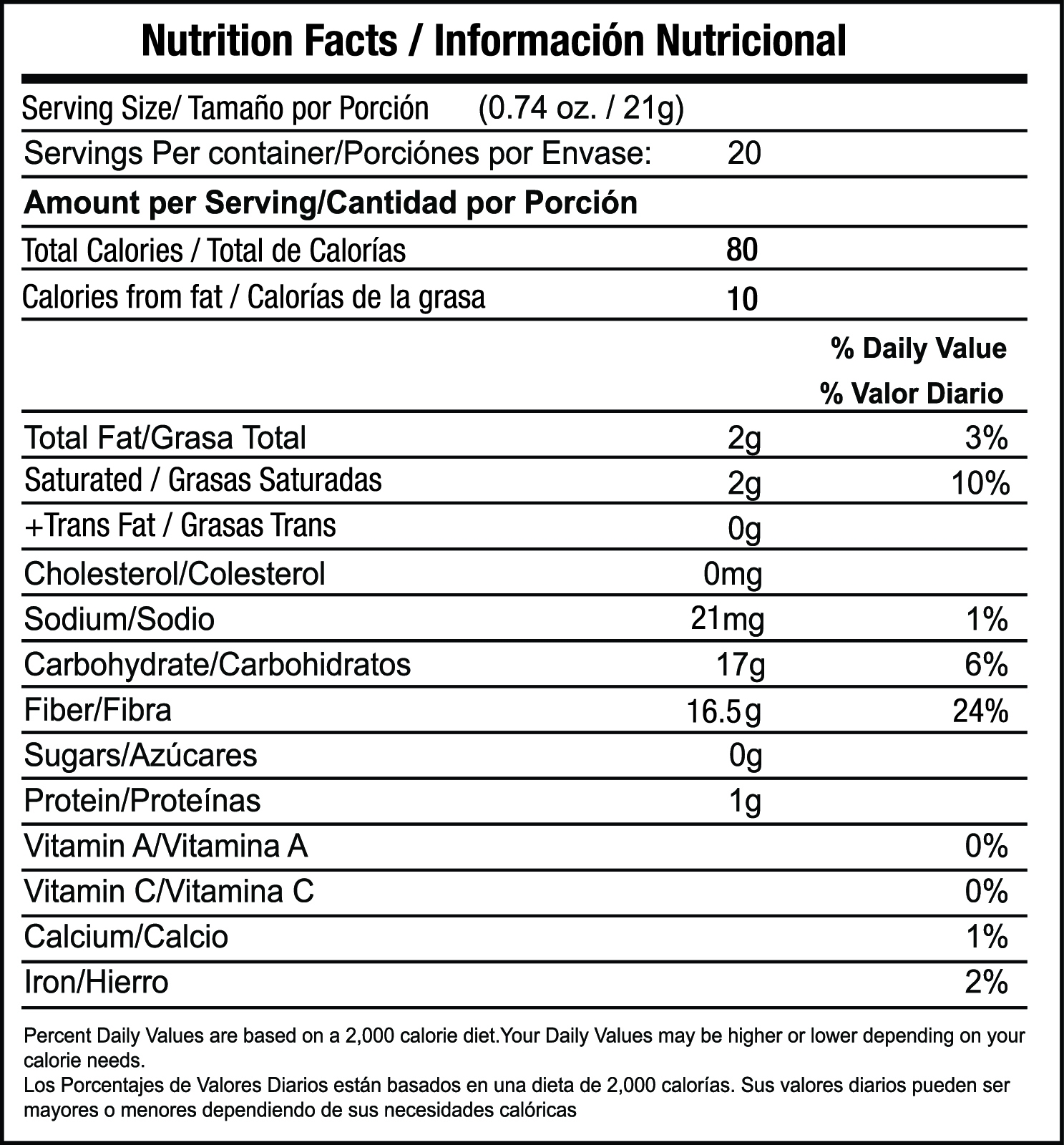 Sculpt Latte nutrition facts